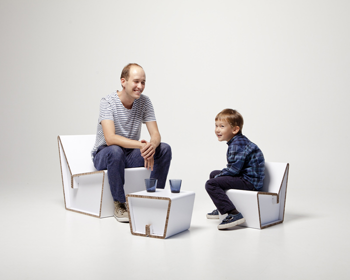 design d'objet, design mobilier, meuble design, meuble carton, mobilier carton, chaise enfant, fauteuil carton