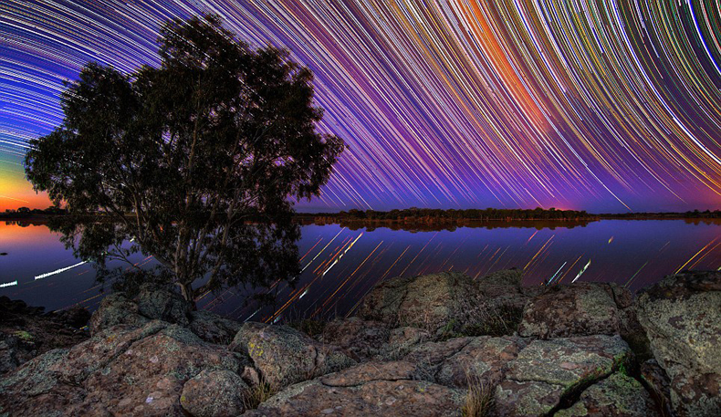 Amazing star trails in Australia
